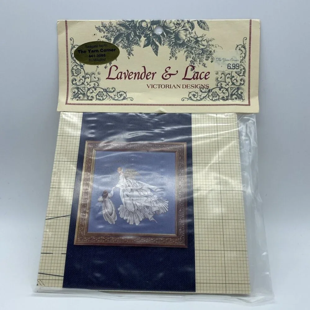 Lavender & Lace Angel Of Mercy Cross Stitch Pattern NOS L&L 28 16 1/4x16 1/8